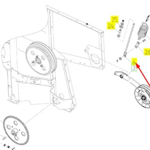 Oryginalny pręt mocujący o numerze katalogowym 100035127, stosowany w kombajnach zbożowych marki Rostselmash schemat.