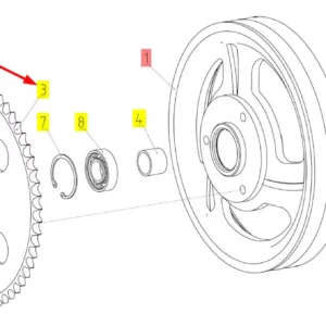 Oryginalne koło zębate o numerze katalogowym 100035272, stosowane w kombajnach zbożowych marki Rostselmash schemat.