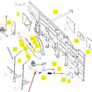 Oryginalna rolka napinająca o numerze katalogowym 100035492, stosowana w kombajnach zbożowych marki Rostselmash schemat.