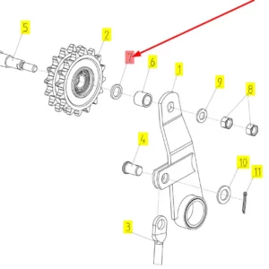 Oryginalny pierścień koła zębatego o numerze katalogowym 100035549, stosowany w kombajnach zbożowych marki Rostselmash schemat.