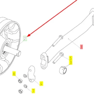 Oryginalny rygiel o numerze katalogowym 100035654, stosowany w kombajnach zbożowych marki Rostselmash schemat.