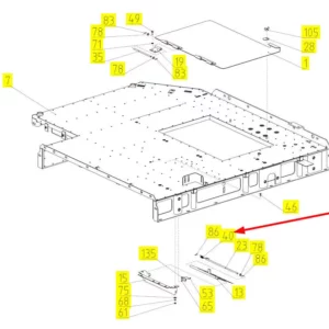 Oryginalna sprężyna klapki o numerze katalogowym 100035875, stosowana w kombajnach zbożowych marki Rostselmash schemat.