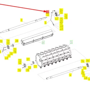 Oryginalna opaska mocująca przewodu o numerze katalogowym 100035988, stosowana w kombajnach zbożowych marki Rostselmash schemat.