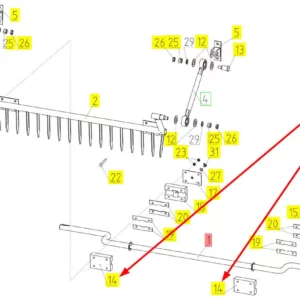 Oryginalna płytka mocująca o numerze katalogowym 100036069, stosowana w kombajnach zbożowych marki Rostselmash schemat.