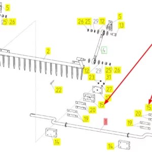 Oryginalna płytka mocująca o numerze katalogowym 100036070, stosowana w kombajnach zbożowych marki Rostselmash schemat.