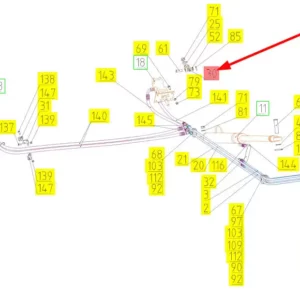 Oryginalna obejma o numerze katalogowym 100036652, stosowana w kombajnach zbożowych marki Rostselmash schemat