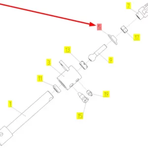 Oryginalna podkładka przegubu kulowego mechanizmu dźwigni zmiany biegów o numerze katalogowym 100036706, stosowana w kombajnach zbożowych marki Rostselmash schemat.