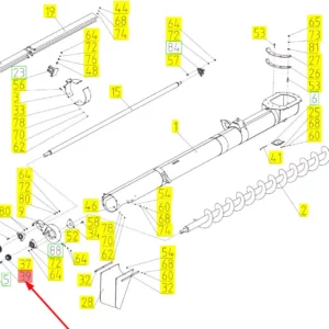 Oryginalny klin o numerze katalogowym 100037371, stosowany w kombajnach zbożowych marki Rostselmash schemat.