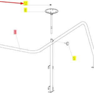 Oryginalna tuleja ustalająca o numerze katalogowym 100038358, stosowana w kombajnach zbożowych marki Rostselmash schemat.