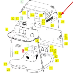 Oryginalny element zaślepiający o numerze katalogowym 100039692, stosowany w kombajnach zbożowych marki Rostselmash schemat.