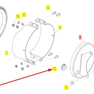 Oryginalna osłona gumowa o numerze katalogowym 100039921, stosowana w kombajnach zbożowych marki Rostselmash schemat.