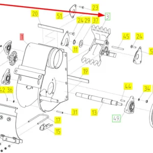 Oryginalny przenośnik łopatkowy o numerze katalogowym 100039982, stosowany w kombajnach zbożowych marki Rostselmash schemat.