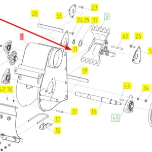 Oryginalna pokrywa łożyska o numerze katalogowym 100039990, stosowana w kombajnach zbożowych marki Rostselmash schemat.