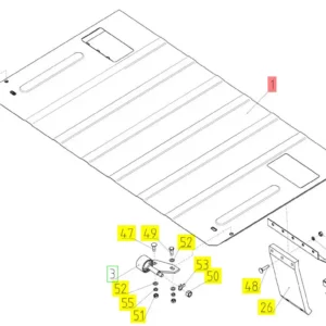 Oryginalna osłona o numerze katalogowym 100041463, stosowana w kombajnach zbożowych marki Rostselmash schemat.