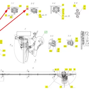 Oryginalna płytka multizłącza o numerze katalogowym 100041465, stosowana w hederach zbożowych marki Rostselmash. Schemat