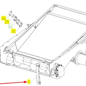 Oryginalny element mocujący o numerze katalogowym 100041962, stosowany w kombajnach zbożowych marki Rostselmash schemat.