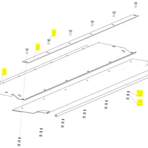 Oryginalny fartuch podsiewacza o numerze katalogowym 100042163, stosowany w kombajnach zbożowych marki Rostselmash schemat.