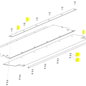 Oryginalna osłona o numerze katalogowym 100042164, stosowana w kombajnach zbożowych marki Rostselmash schemat.