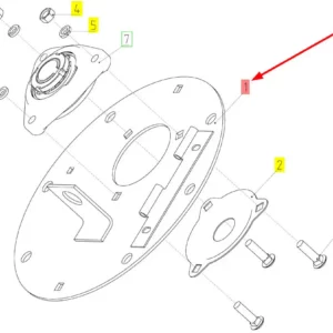 Oryginalna flansza łożyska o numerze katalogowym 100042219, stosowana w kombajnach zbożowych marki Rostselmash schemat.