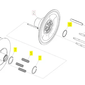 Oryginalny klin koła pasowego o numerze katalogowym 100043713, stosowany w kombajnach zbożowych marki Rostselmash schemat.