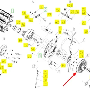 Oryginalny wariator bębna młócącego o numerze 100043768, stosowany w kombajnach marki Rostselmash.