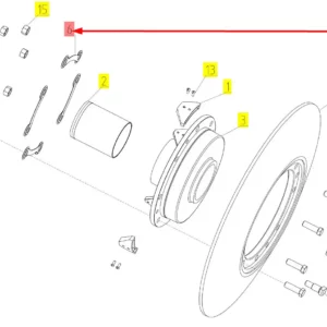 Oryginalna podkładka piasty o numerze katalogowym 100043821, stosowana w kombajnach zbożowych marki Rostselmash schemat.