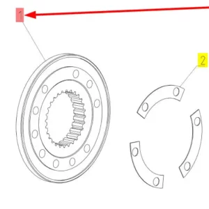 Oryginalna flansza mocująca o numerze katalogowym 100043837, stosowana w kombajnach zbożowych marki Rostselmash schemat.