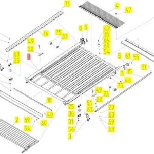 Oryginalna listwa mocująca o numerze katalogowym 100043908, stosowana w kombajnach zbożowych marki Rostselmash schemat.
