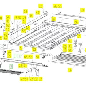 Oryginalne przedłużenie podsiewacza o numerze katalogowym 100043915, stosowane w kombajnach zbożowych marki Rostselmash schemat.