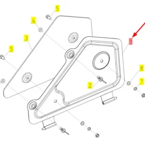 Oryginalna osłona o numerze katalogowym 100044011, stosowana w kombajnach zbożowych marki Rostselmash schemat.