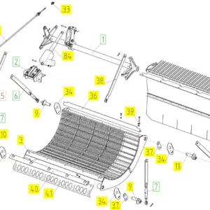 Oryginalna listwa mocująca klepiska o numerze katalogowym 100044063, stosowana w kombajnach zbożowych marki Rostselmash schemat.