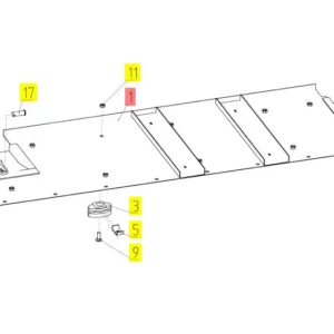 Oryginalny element mocujący o numerze katalogowym 100044082, stosowany w kombajnach zbożowych marki Rostselmash schemat.