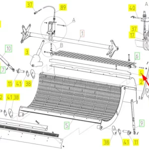 Oryginalna listwa mocująca o numerze katalogowym 100044185, stosowana w kombajnach zbożowych marki Rostselmash schemat.