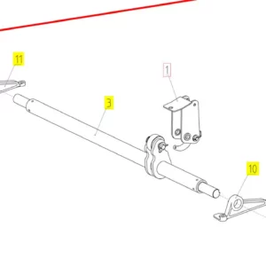 Oryginalne ramię mocujące o numerze katalogowym 100044225, stosowane w kombajnach zbożowych marki Rostselmash schemat.