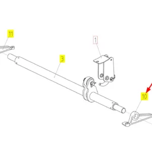 Oryginalne mocowanie wałka o numerze katalogowym 100044227, stosowane w kombajnach zbożowych marki Rostselmash schemat.