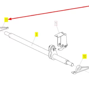 Oryginalne mocowanie wałka o numerze katalogowym 100044228, stosowane w kombajnach zbożowych marki Rostselmash schemat.
