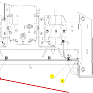 Oryginalne mocowanie pojedyncze przewodu o numerze katalogowym 100044372, stosowane w kombajnach zbożowych marki Rostselmash schemat.