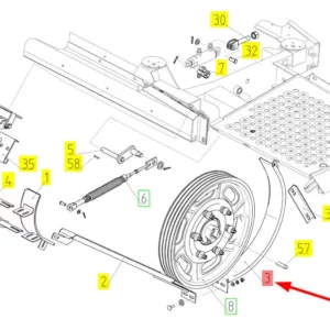 Oryginalna osłona pasa o numerze katalogowym 100045761, stosowana w kombajnach zbożowych marki Rostselmash schemat.