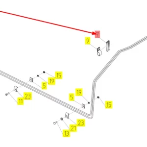 Oryginalna uszczelka izolacyjna o numerze katalogowym 100052677, stosowana w kombajnach zbożowych marki Rostselmash schemat.