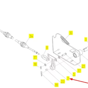 Oryginalny uchwyt mocujący o numerze katalogowym 100054196, stosowany w kombajnach zbożowych marki Rostselmash schemat.
