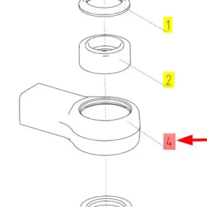 Oryginalna obudowa głowicy drążka o numerze katalogowym 100055580, stosowana w kombajnach zbożowych marki Rostselmash- schemat.