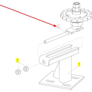 Oryginalne koło zębate z mocowaniem o numerze katalogowym 100057848, stosowane w kombajnach zbożowych marki Rostselmash schemat.