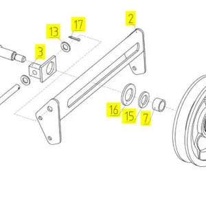 Oryginalna tuleja koła pasowego o numerze katalogowym 100057899, stosowana w kombajnach zbożowych marki Rostselmash- schemat.