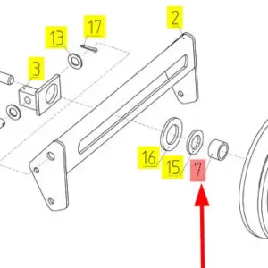 Oryginalna tulejka o numerze katalogowym 100057900, stosowana w kombajnach zbożowych marki Rostselmash- schemat.