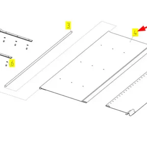 Oryginalna osłona o numerze katalogowym 100058228, stosowana w kombajnach zbożowych marki Rostselmash schemat.