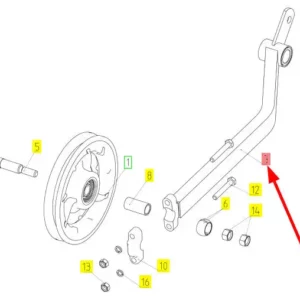 Oryginalny uchwyt mocujący koła pasowego o numerze katalogowym 100058585, stosowany w kombajnach zbożowych marki Rostselmash schemat.