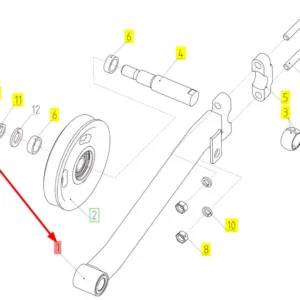 Oryginalna listwa mocująca koła pasowego o numerze katalogowym 100058814, stosowana w kombajnach zbożowych marki Rostselmash schemat.