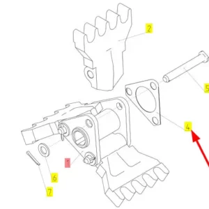 Oryginalna podkładka młynka niedomłotów o numerze katalogowym 100059512, stosowana w kombajnach zbożowych marki Rostselmash schemat.