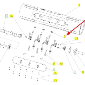 Oryginalne mocowanie palca bębna o numerze katalogowym 100060252, stosowane w kombajnach zbożowych marki Rostselmash schemat.