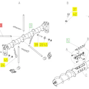 Oryginalny palec ślimaka hederu o numerze katalogowym 100060256, stosowany w hederach zbożowych marki Rostselmash schemat